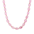 Pink Clear Crystal Rectangle Beaded 16"-18" Necklace