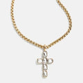 18K STAINLESS STEEL TARNISH FREE CROSS NECKLACE | 40NK9643