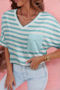 Aqua Stripe Casual Tee