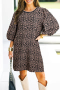 Black Leopard Print Dress