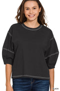 Black 3/4 Sleeve Top