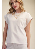 Cream Cap Sleeve Top