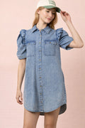 Denim Ruffle Dress