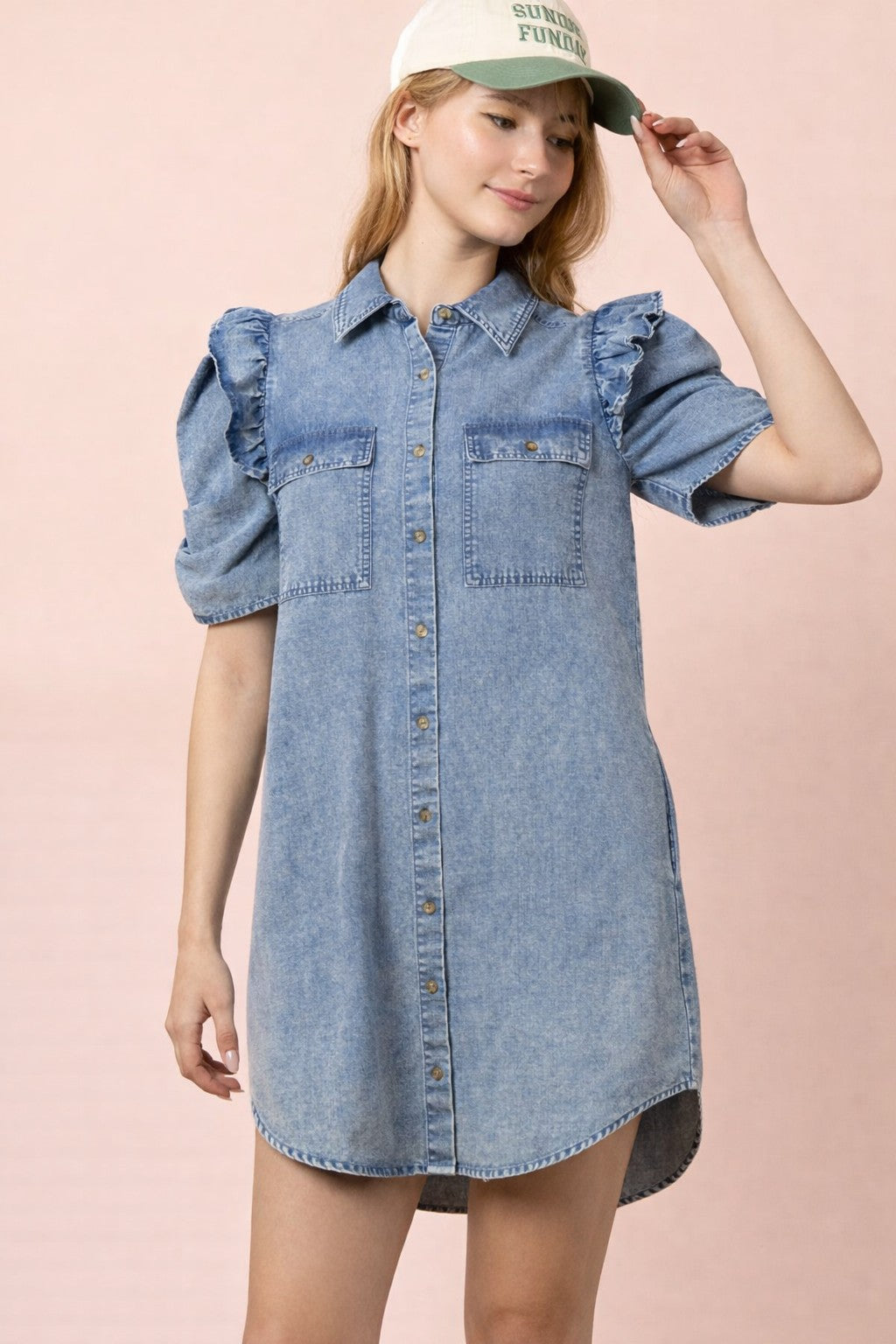 Denim Ruffle Dress