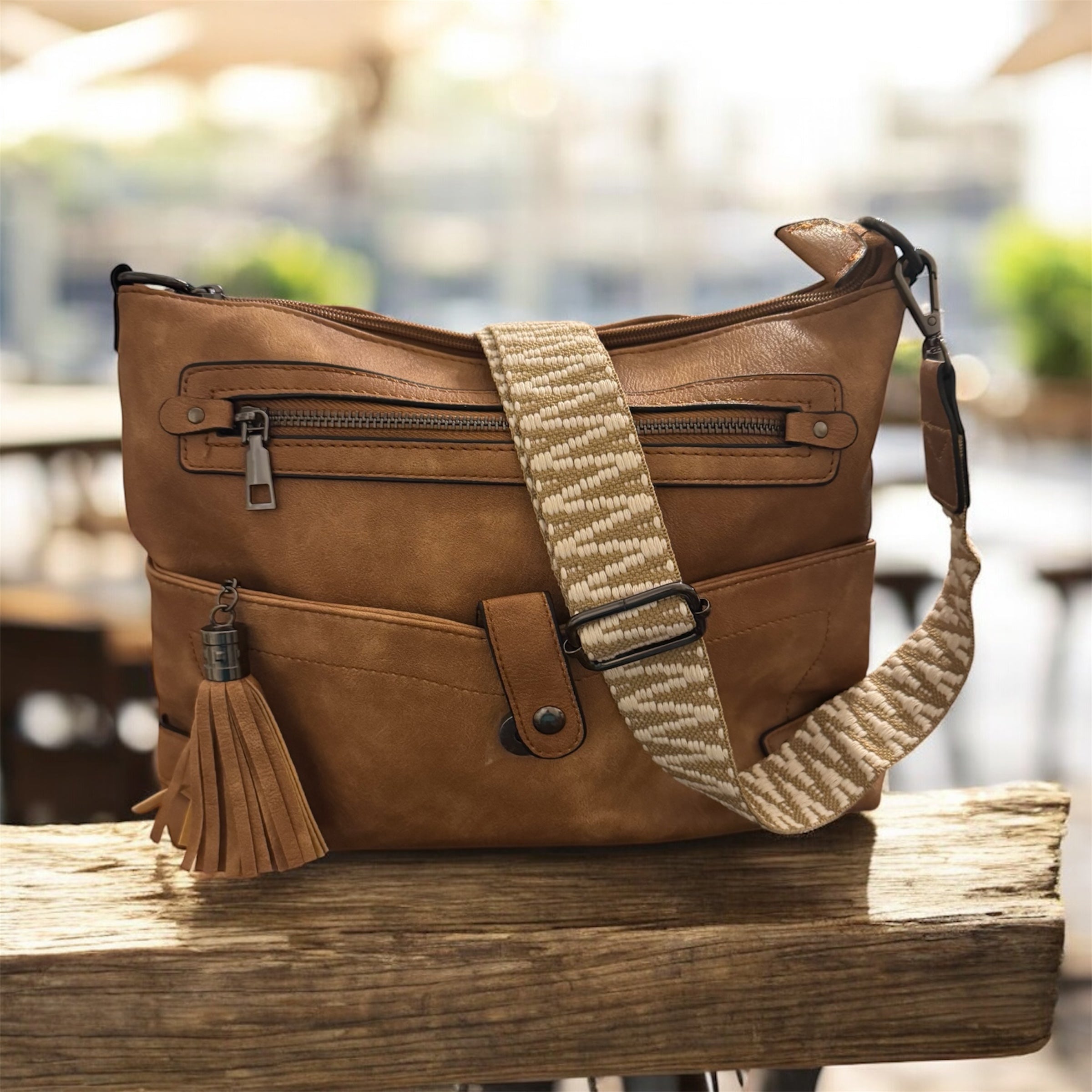 Camel Purse with Guitar Strap