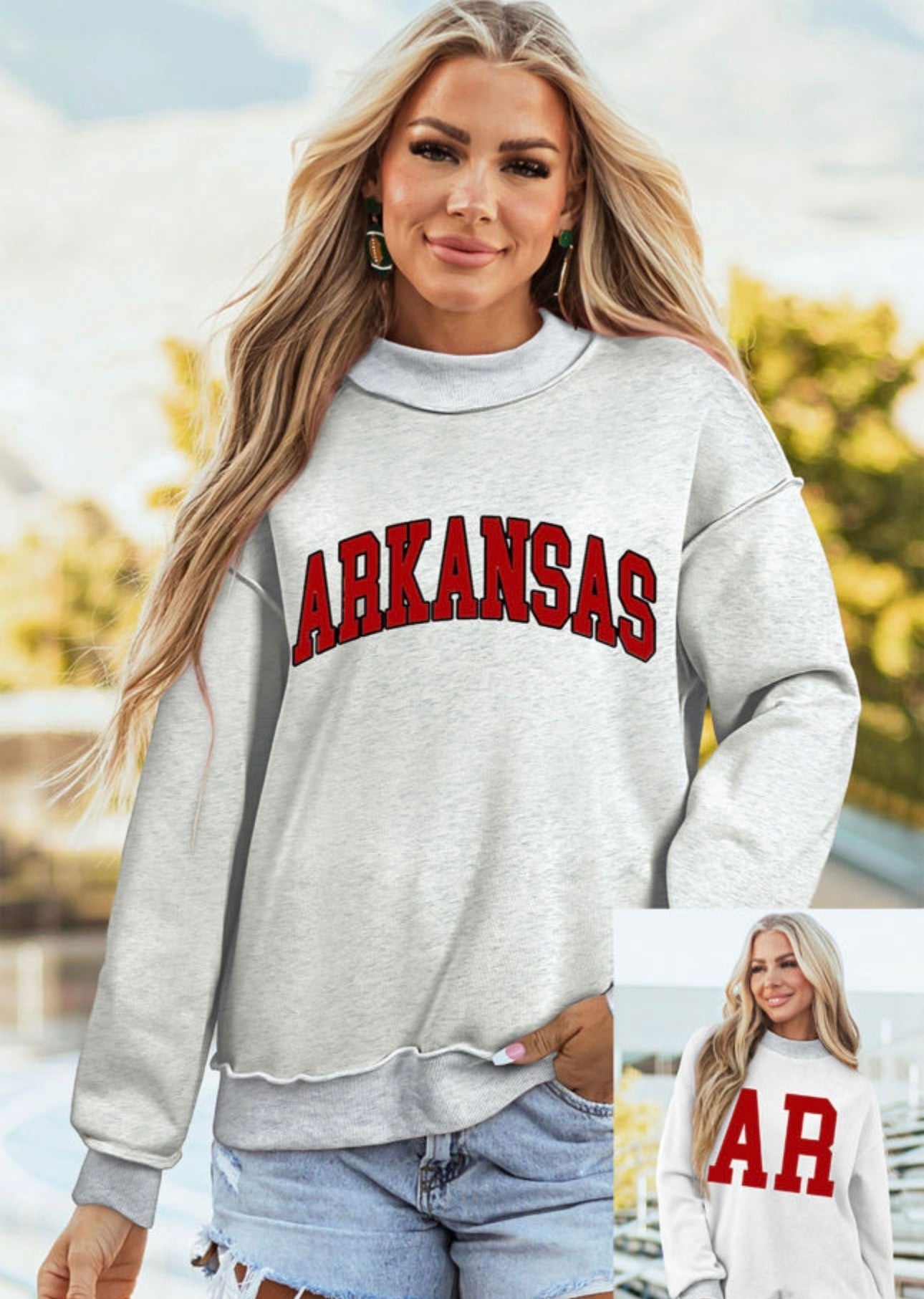 Arkansas Mock Neck Sweatshirt