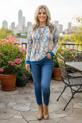 Plus Aztec Print Top