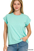 Zenana Heathered Turquoise Tee