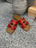 Red Sandal with Buckle