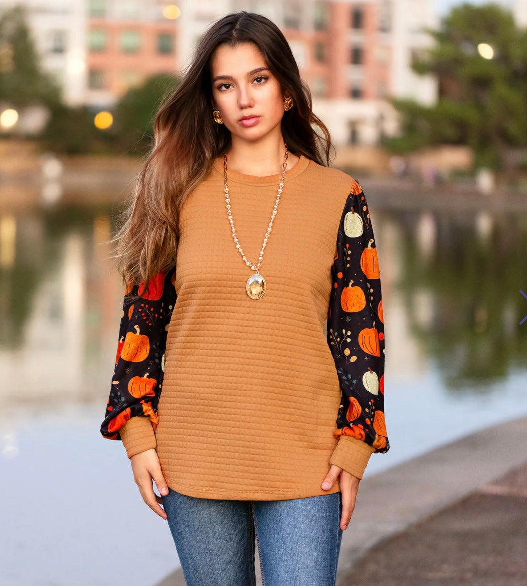 Fall Pumpkin Waffle Top