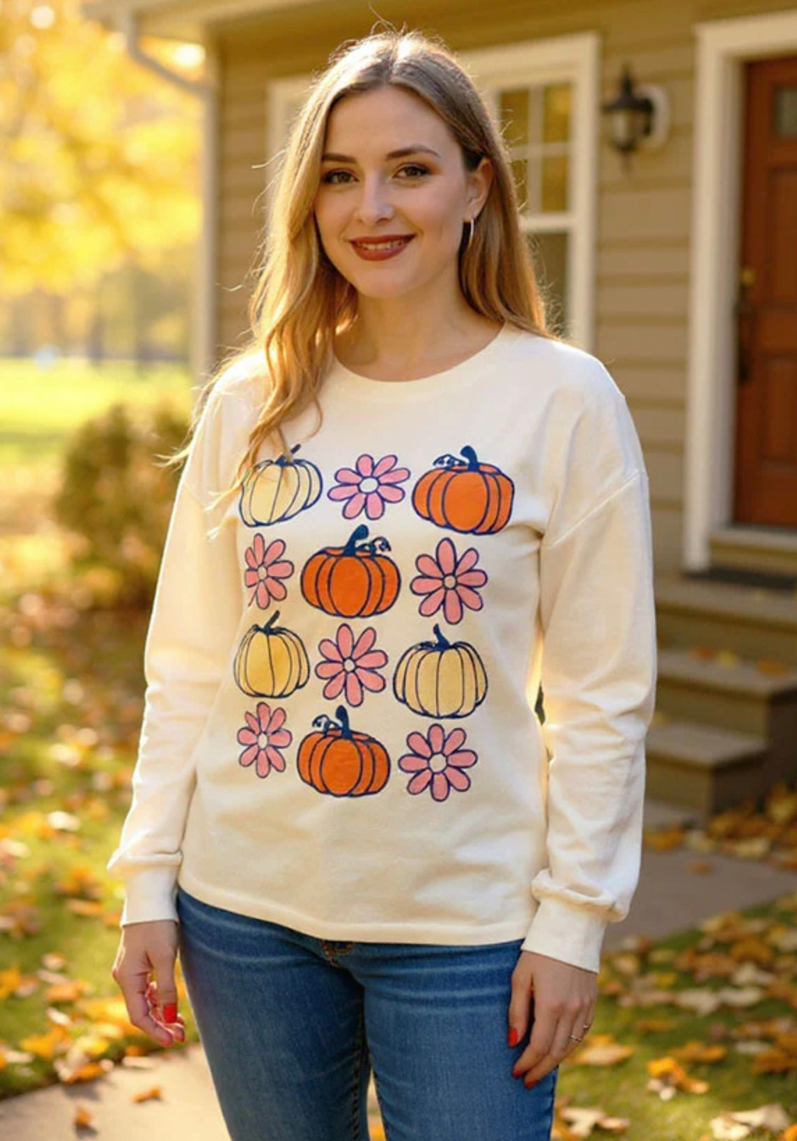Pumpkin & Flower Top