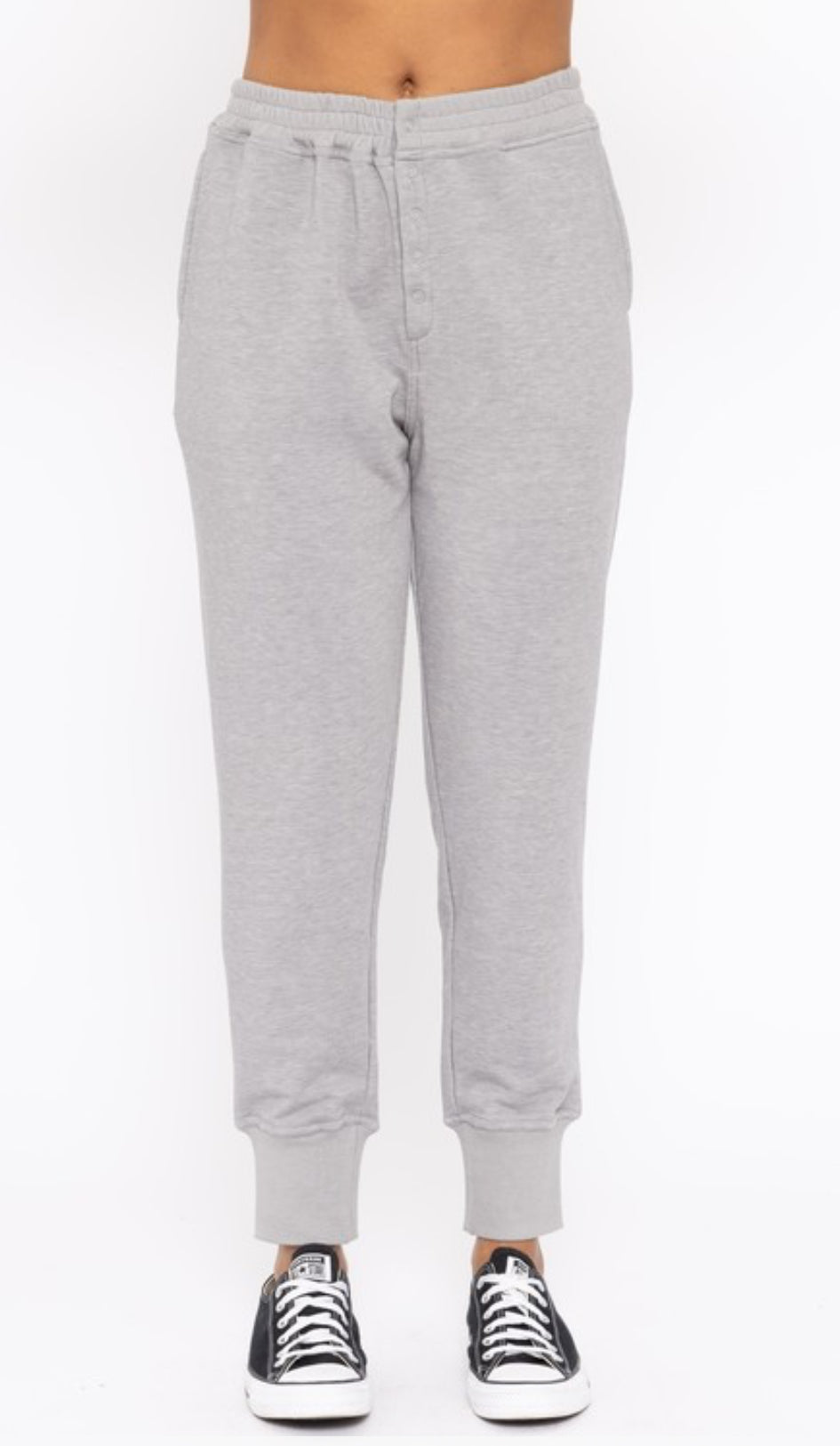 Heathered Grey Henly Snap Joggers