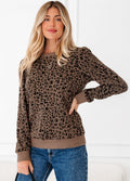 Brown Animal Print LS Top
