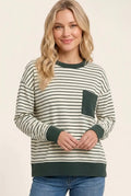 Ivory and Olive Brushed Sweatshirt