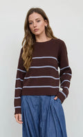 Brown and Blue Stripe Sweater