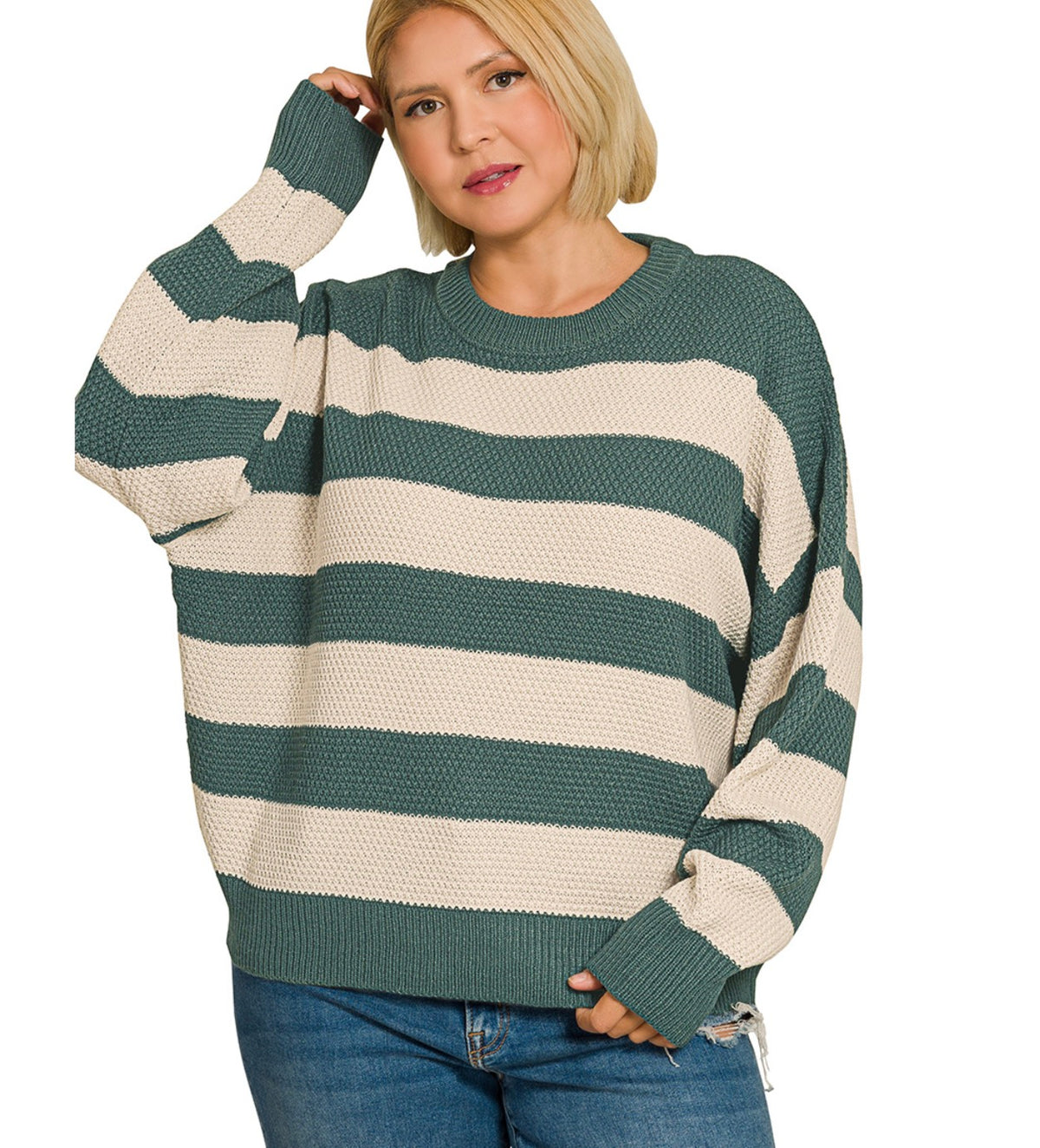 Ash Jade Stripe Sweater Plus