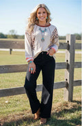 Leopard & Beige LS Top