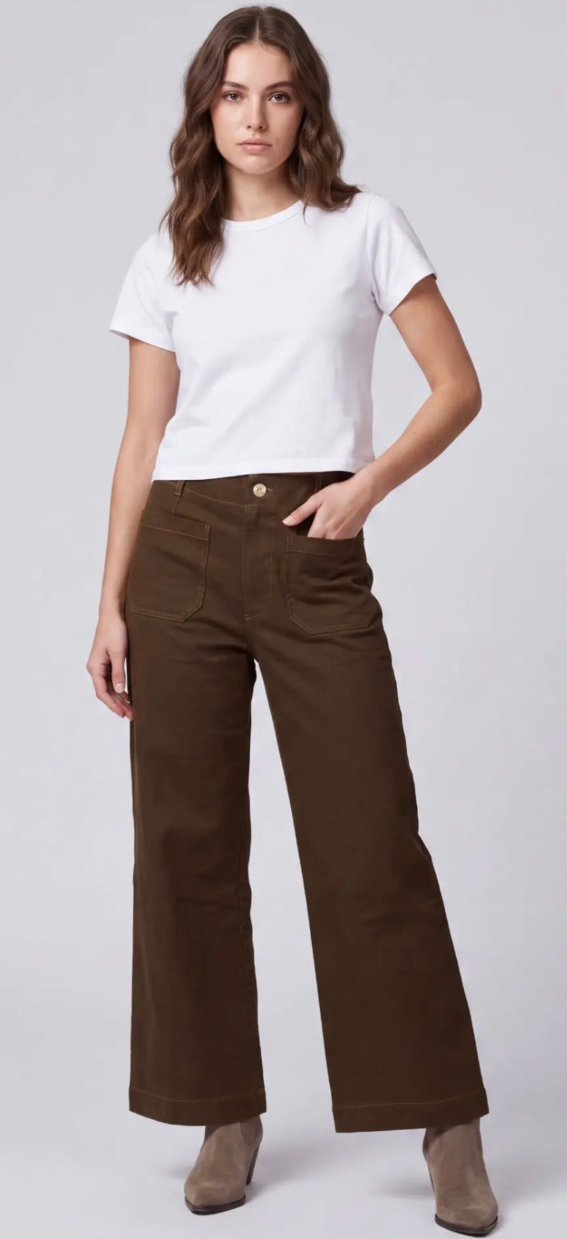 Brown Washed Pants