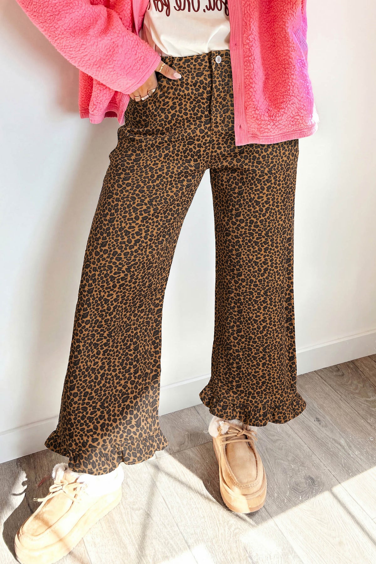Leopard Ruffle Pants