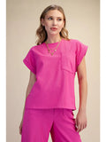 Magenta Cap Sleeve Top