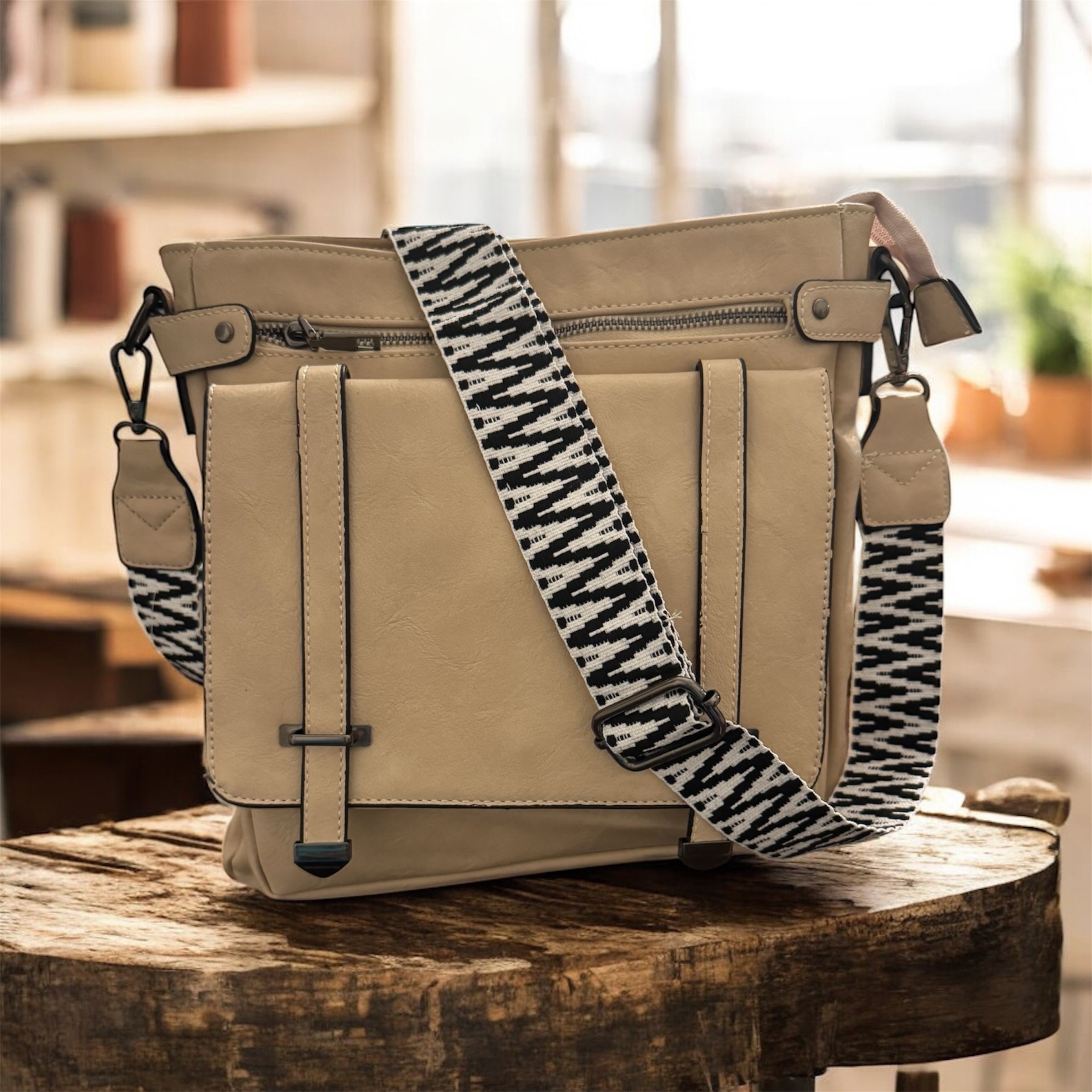 Tan Purse with Guitar Strap