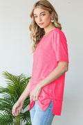 Bright Pink SS Tunic Style Top