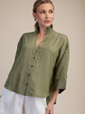 The Sage Ruffle Flutter Top