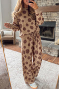 Tan & Brown Polka Dot 2 pcs Set