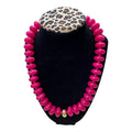 Dark Pink Beaded Necklace