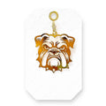 Game day Gold Metal Large 2" Bulldog Charm, Add to any Necklace, Purse, Keychain