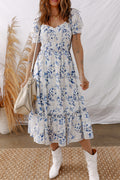 White and Blue Floral Dress