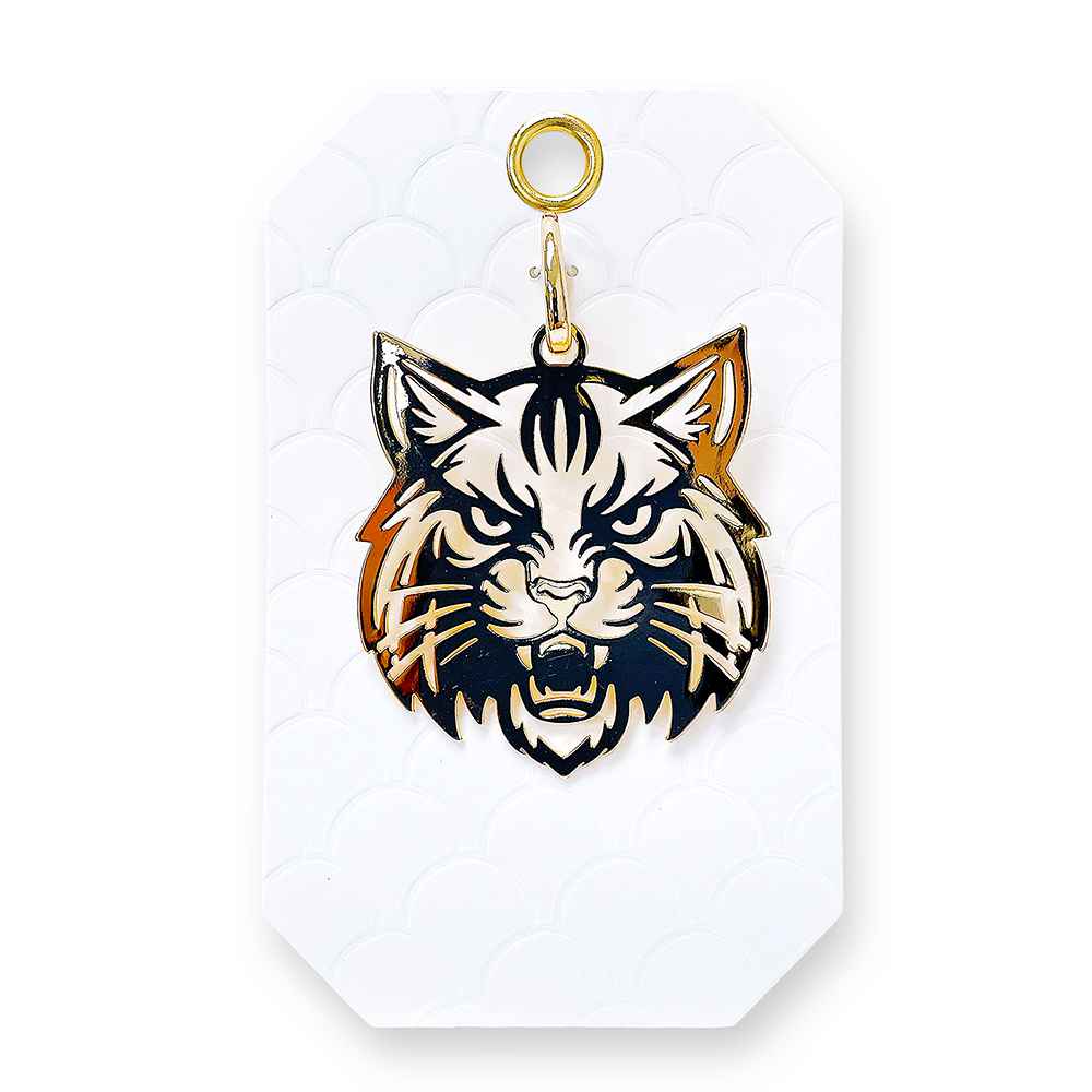 Game day Gold Metal Large 2" Wildcat Charm, Add to any Necklace, Purse, Keychain