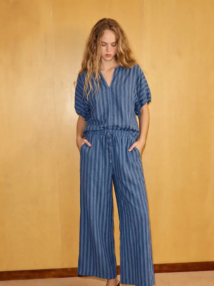 Indigio Stripe Pant Set